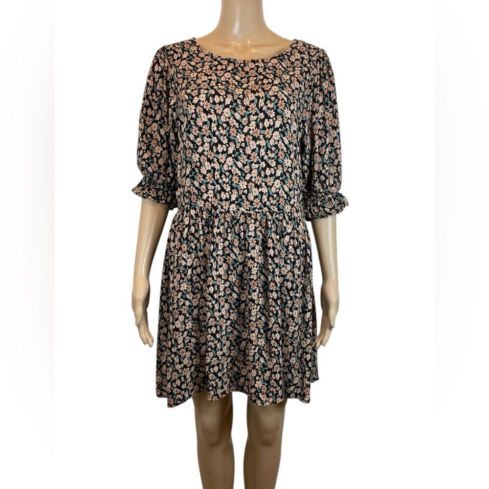Natural Life Floral Puff Sleeves  Mini Dress size XS/S